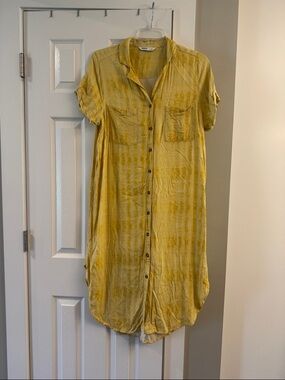 Sonoma Yellow Plaid Print Dress EUC